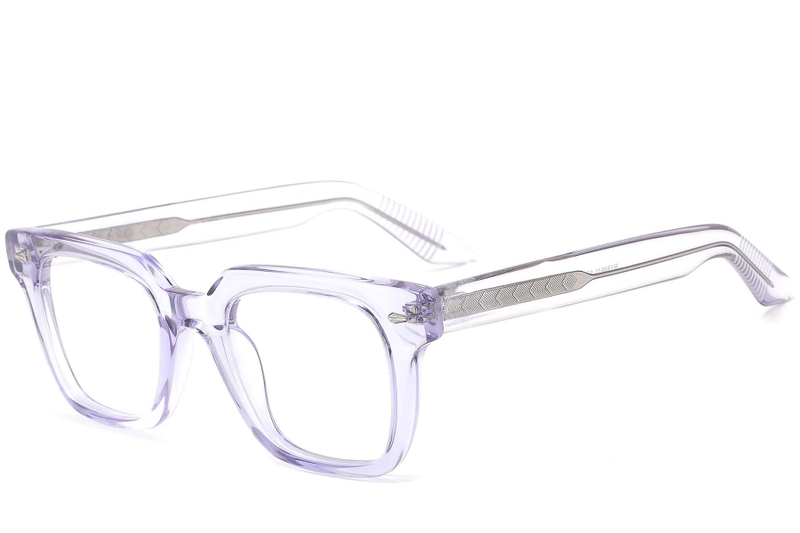 Rectangular Purple Acetate Glasses #BS0420-0129