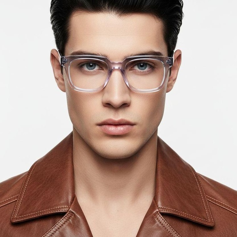 Gafas rectangulares de acetato morado #BS0420-0129