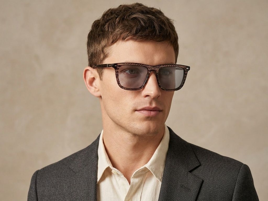Gafas de sol de acetato con patrón rectangular #BS0420-0133