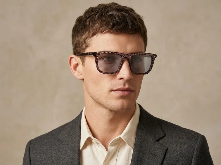 Gafas de sol de acetato con patrón rectangular #BS0420-0133