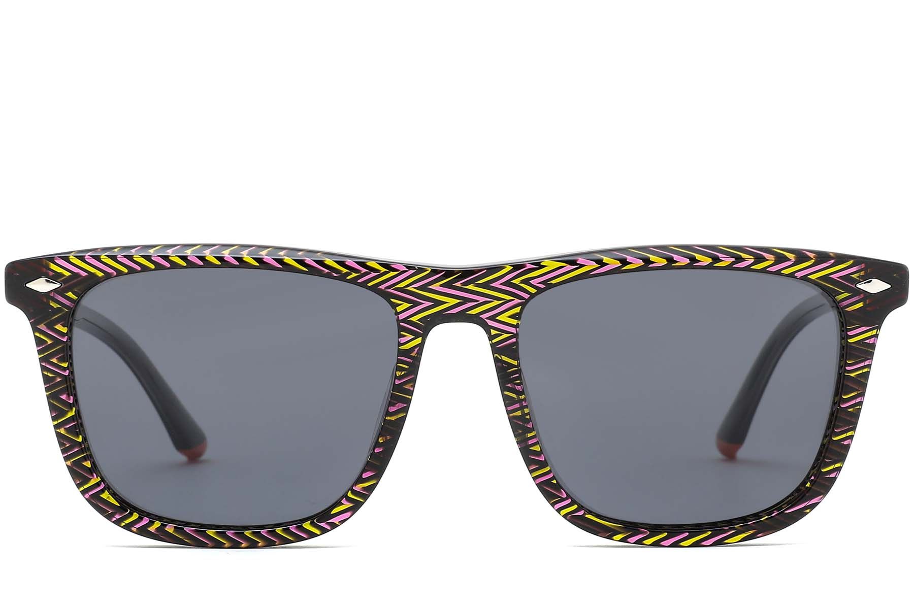 Gafas de sol de acetato con patrón rectangular #BS0420-0133