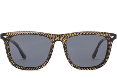 Rectangular Pattern Acetate Sunglasses #BS0420-0133