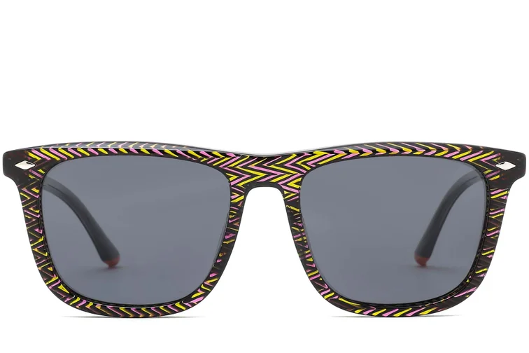 Gafas de sol de acetato con patrón rectangular #BS0420-0133