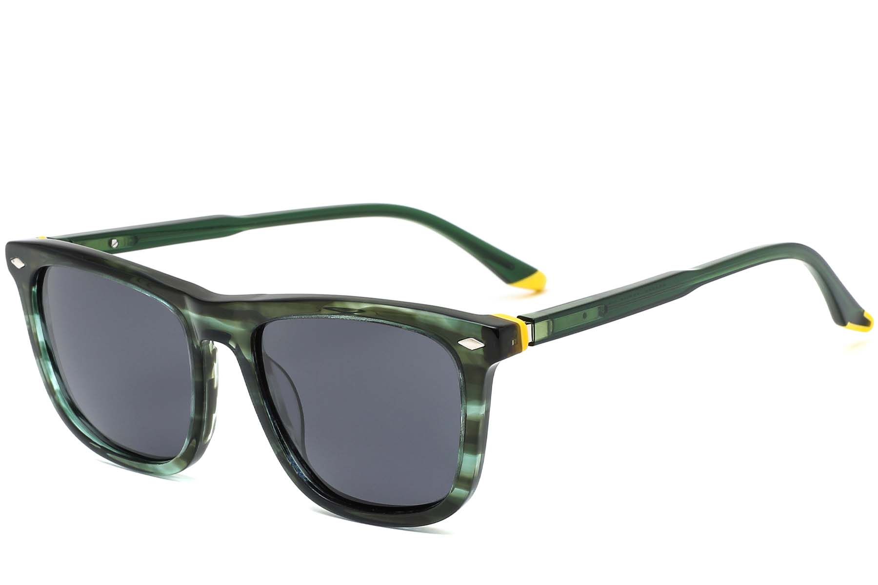 Rectangular Green Acetate Sunglasses #BS0420-0134