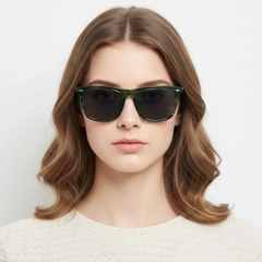 Rectangular Green Acetate Sunglasses #BS0420-0134