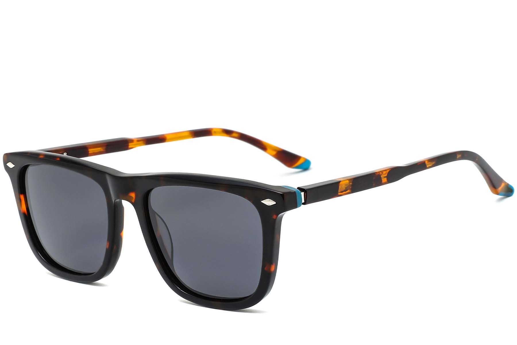 Rectangular Tortoiseshell Acetate Sunglasses #BS0420-0135