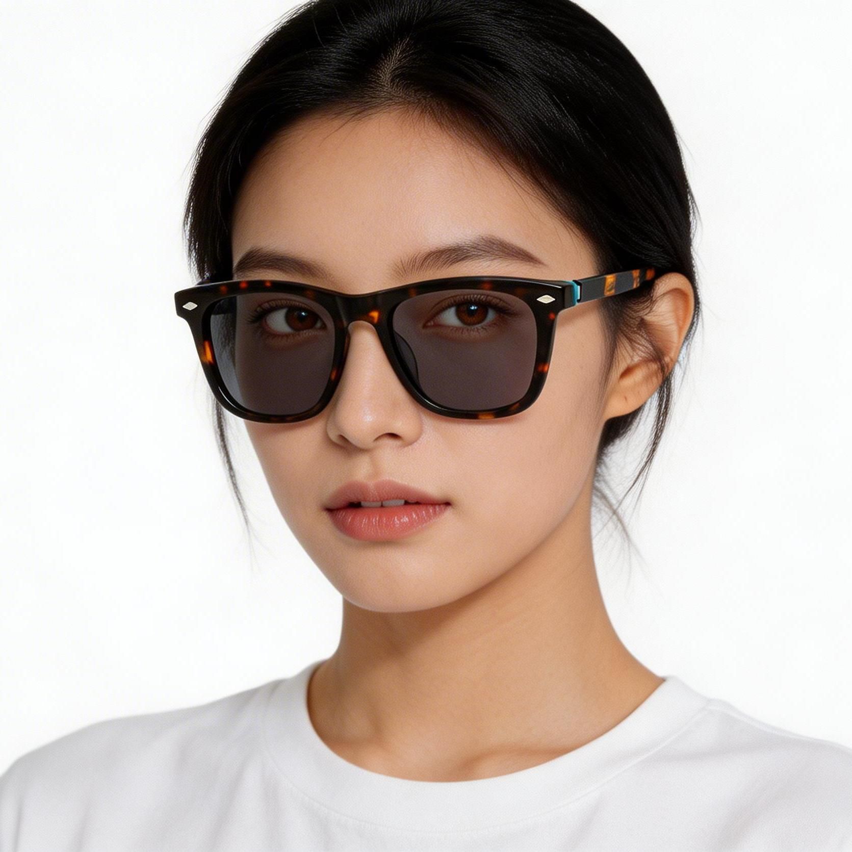 Rectangular Tortoiseshell Acetate Sunglasses #BS0420-0135