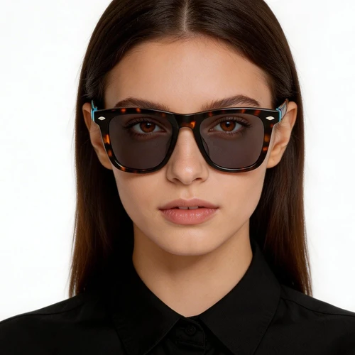Rectangular Tortoiseshell Acetate Sunglasses #BS0420-0135