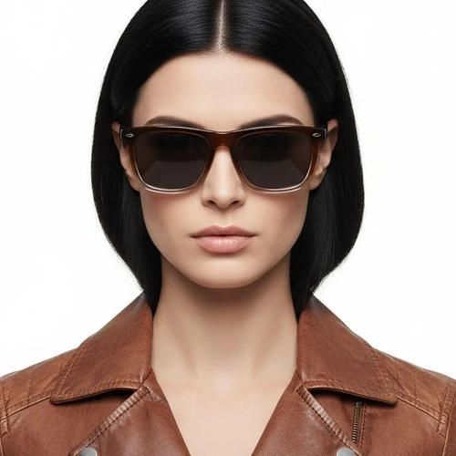 Rectangular Brown Acetate Sunglasses #BS0420-0136