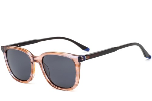 Rectangular Brown Acetate Sunglasses #BS0420-0138
