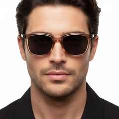 Rectangular Brown Acetate Sunglasses #BS0420-0138