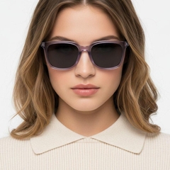 Rectangular Purple Acetate Sunglasses #BS0420-0140