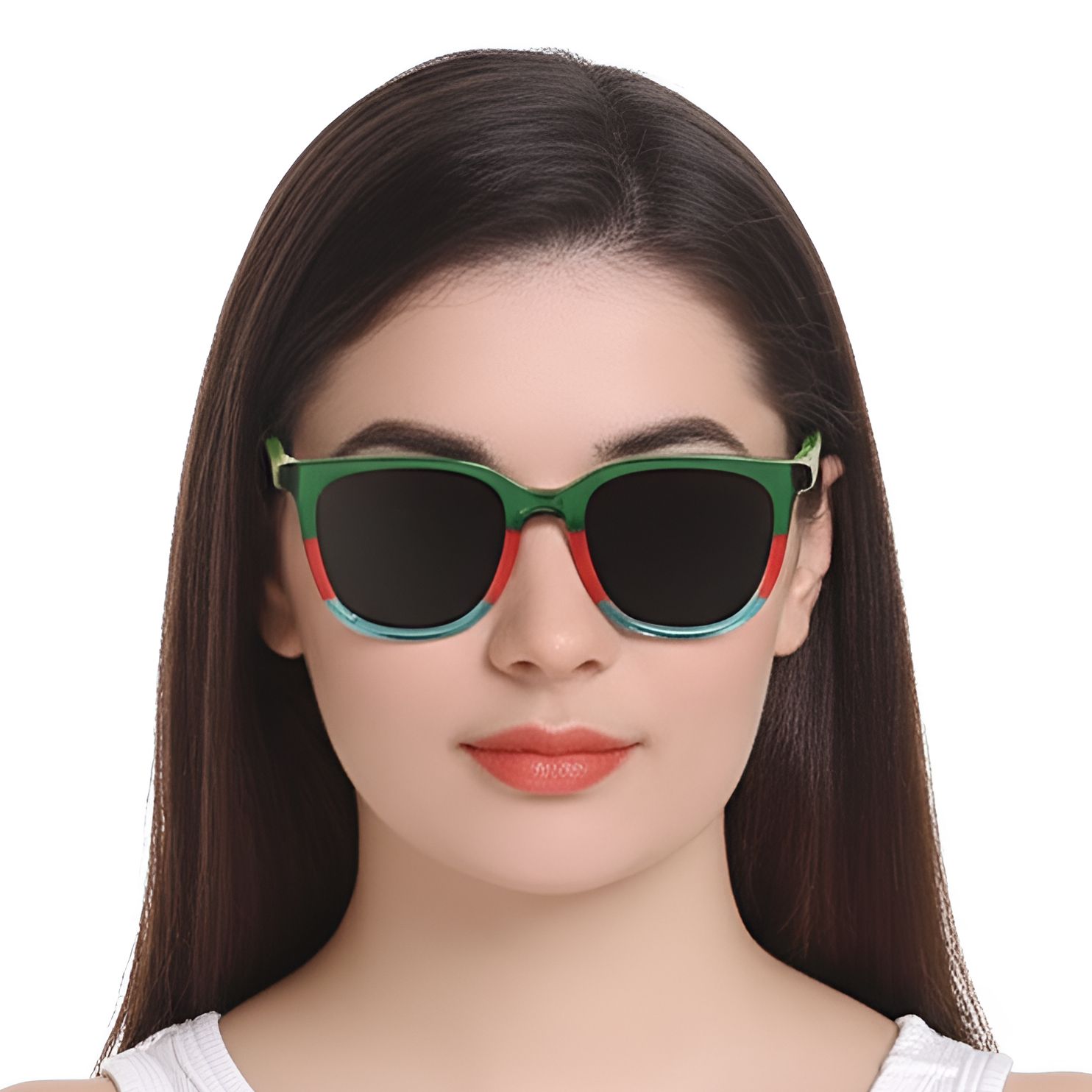 Rectangular Green Acetate Sunglasses #BS0420-0141