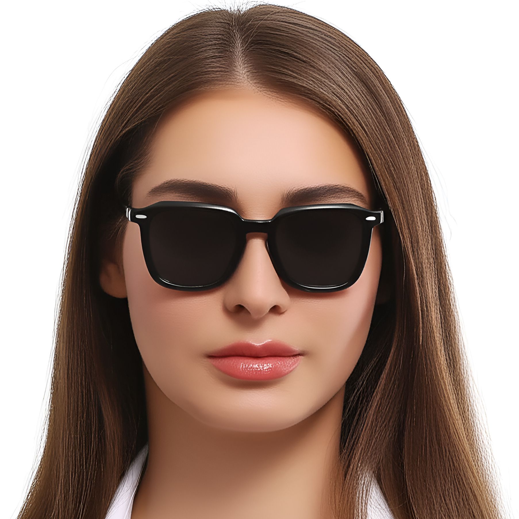 Rectangular Black Acetate Sunglasses #BS0420-0142