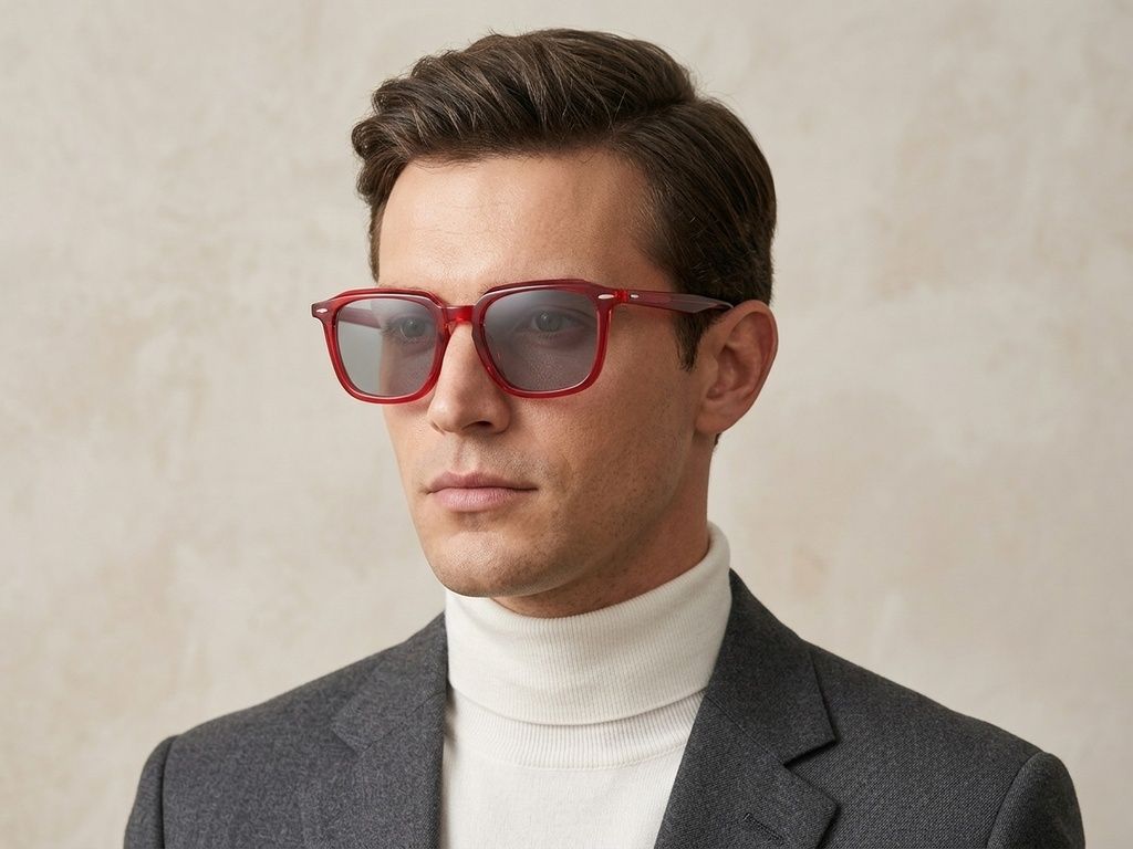 Rectangular Pink Acetate Sunglasses #BS0420-0145