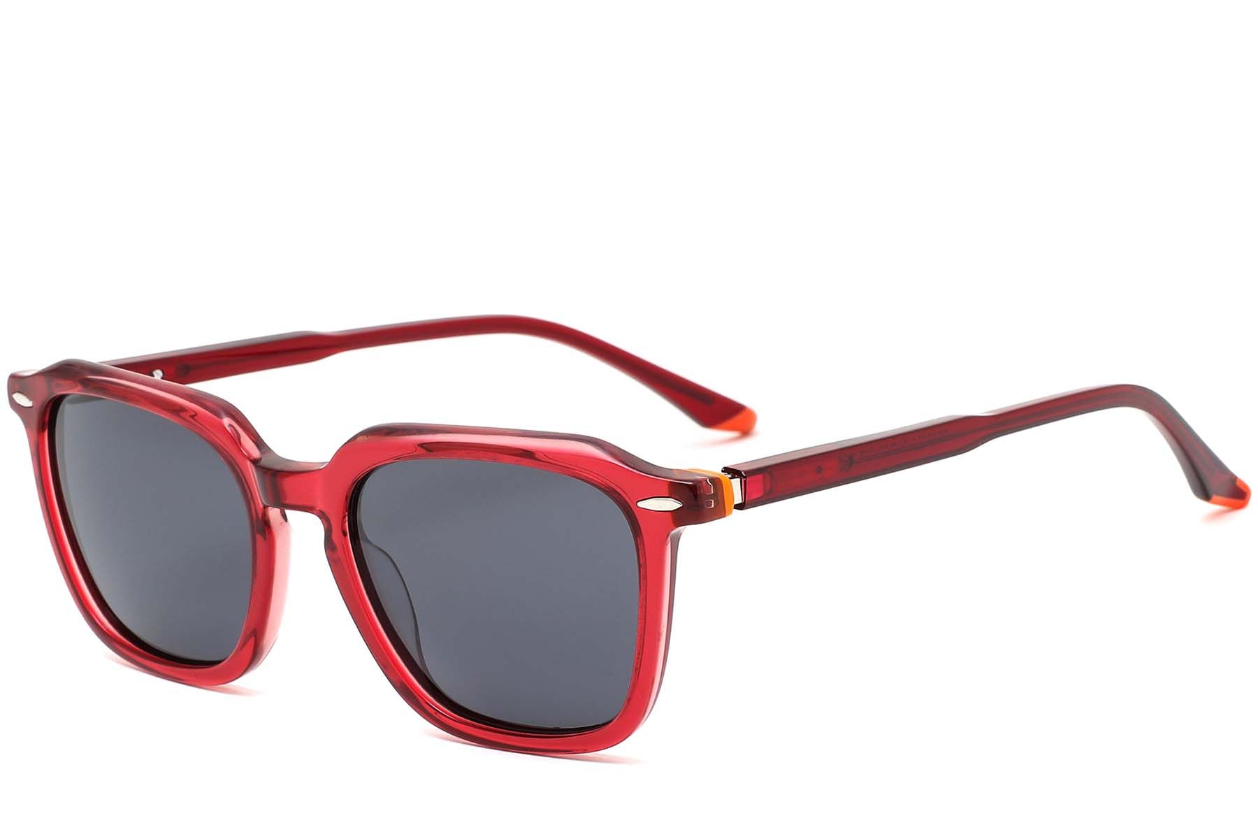 Rectangular Pink Acetate Sunglasses #BS0420-0145