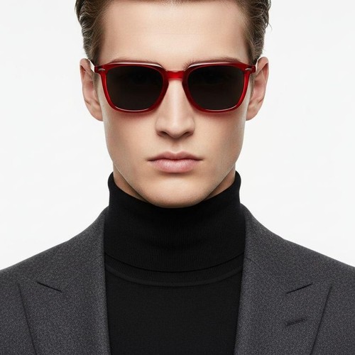 Rectangular Pink Acetate Sunglasses #BS0420-0145