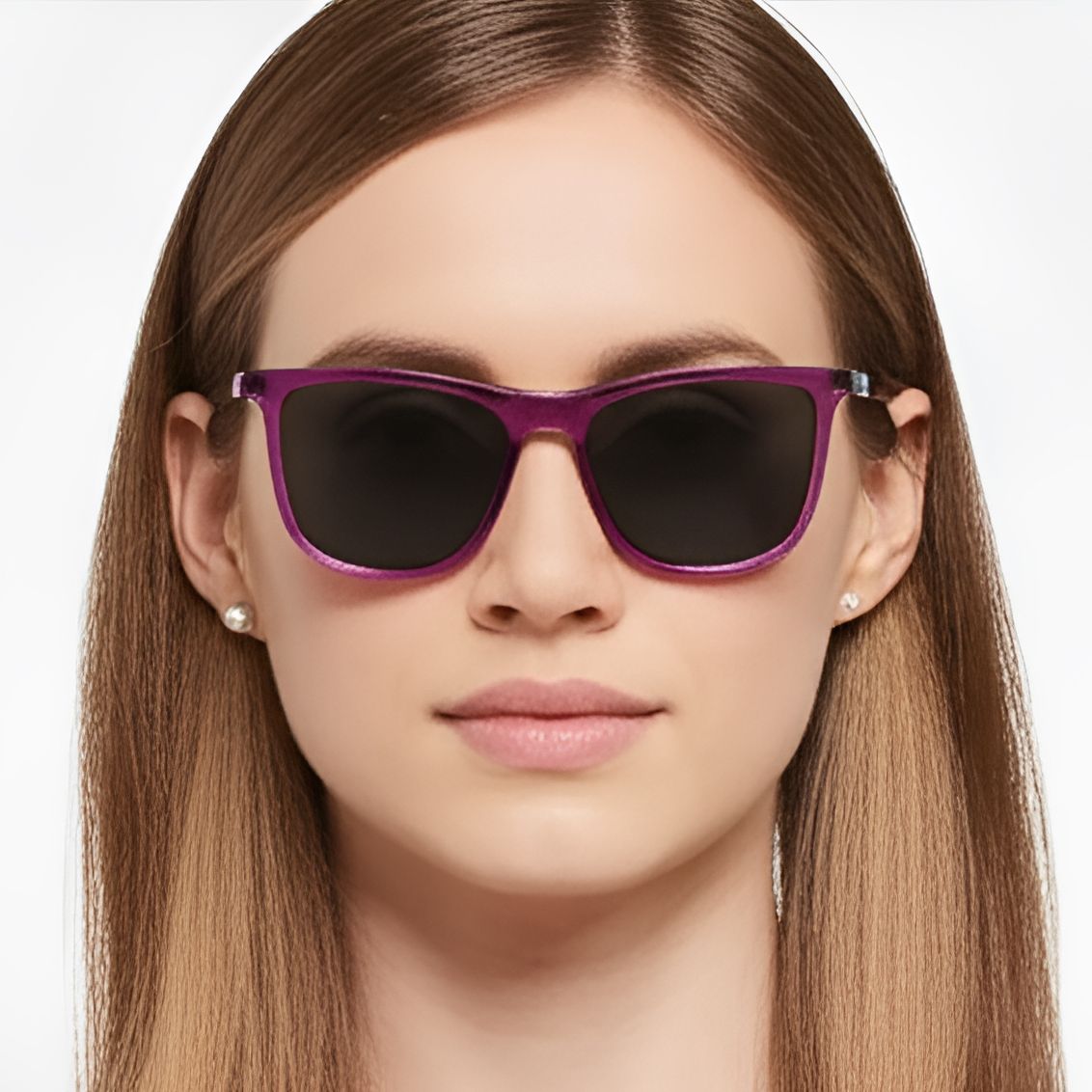 Rectangular Purple Acetate Sunglasses #BS0420-0148