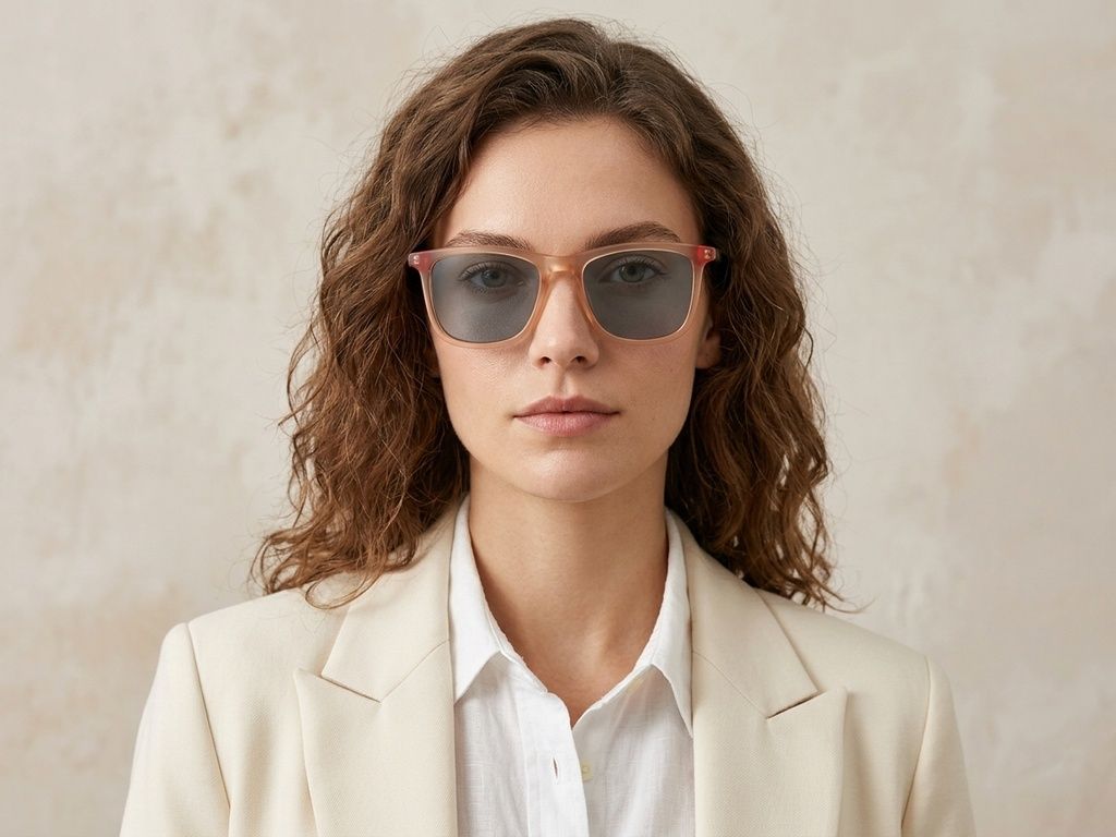 Rectangular Pink Acetate Sunglasses #BS0420-0151