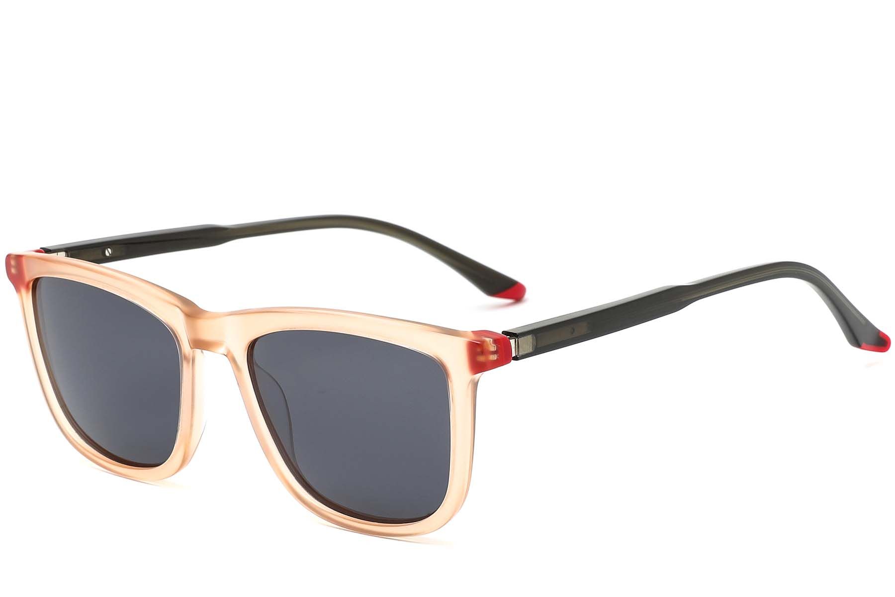 Rectangular Pink Acetate Sunglasses #BS0420-0151
