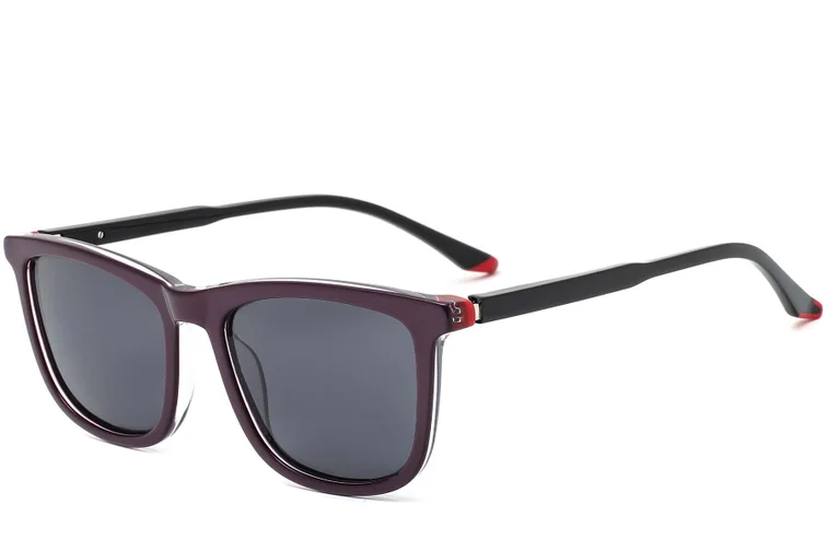 Rectangular Purple Acetate Sunglasses #BS0420-0152