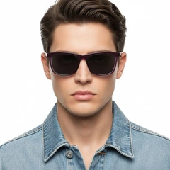 Rectangular Purple Acetate Sunglasses #BS0420-0152