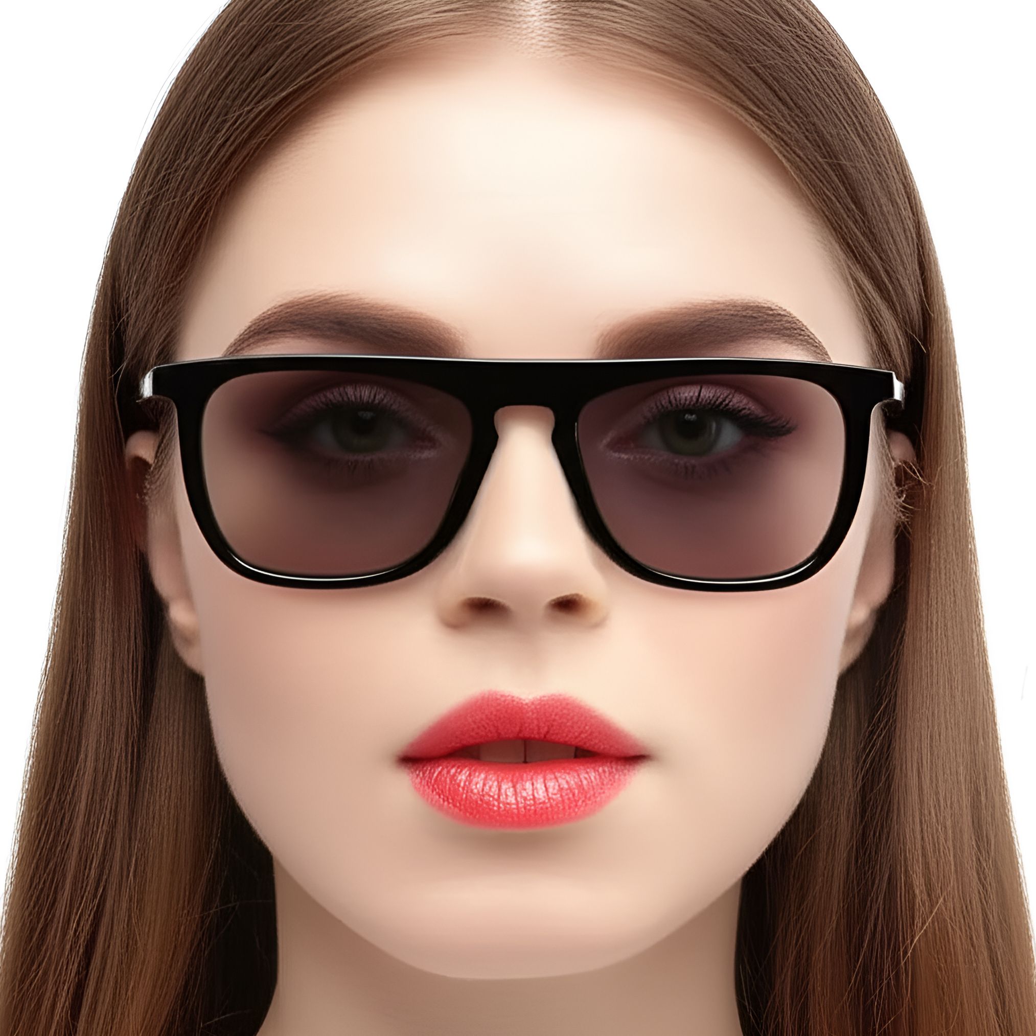 Rectangular Black Acetate Sunglasses #BS0420-0153