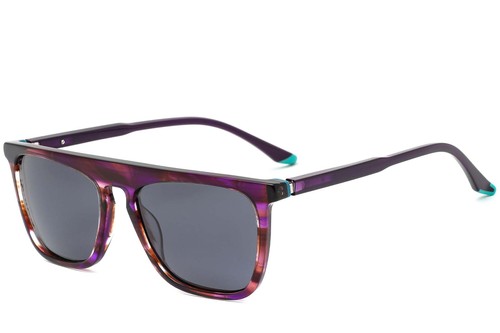 Rectangular Purple Acetate Sunglasses #BS0420-0154