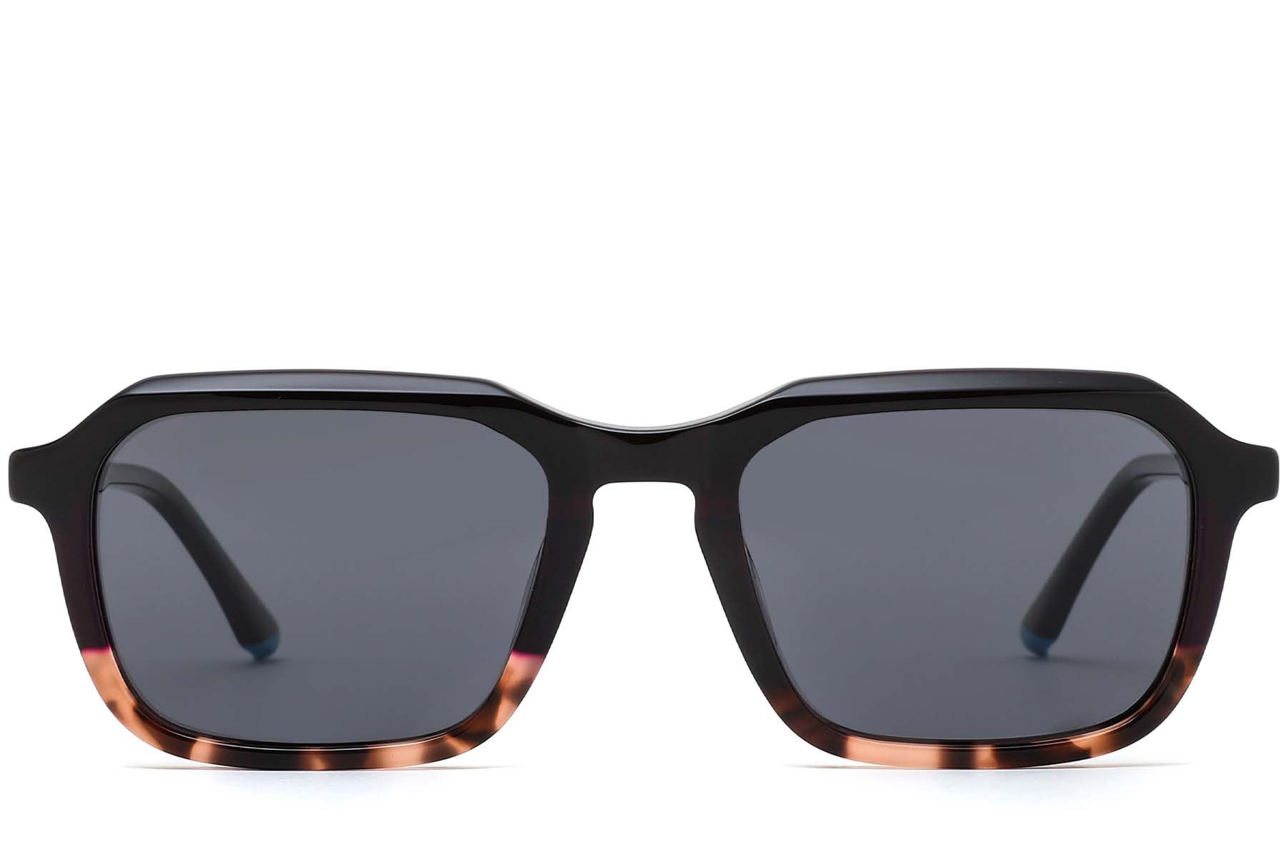 Rectangular Brown Acetate Sunglasses #BS0420-0161