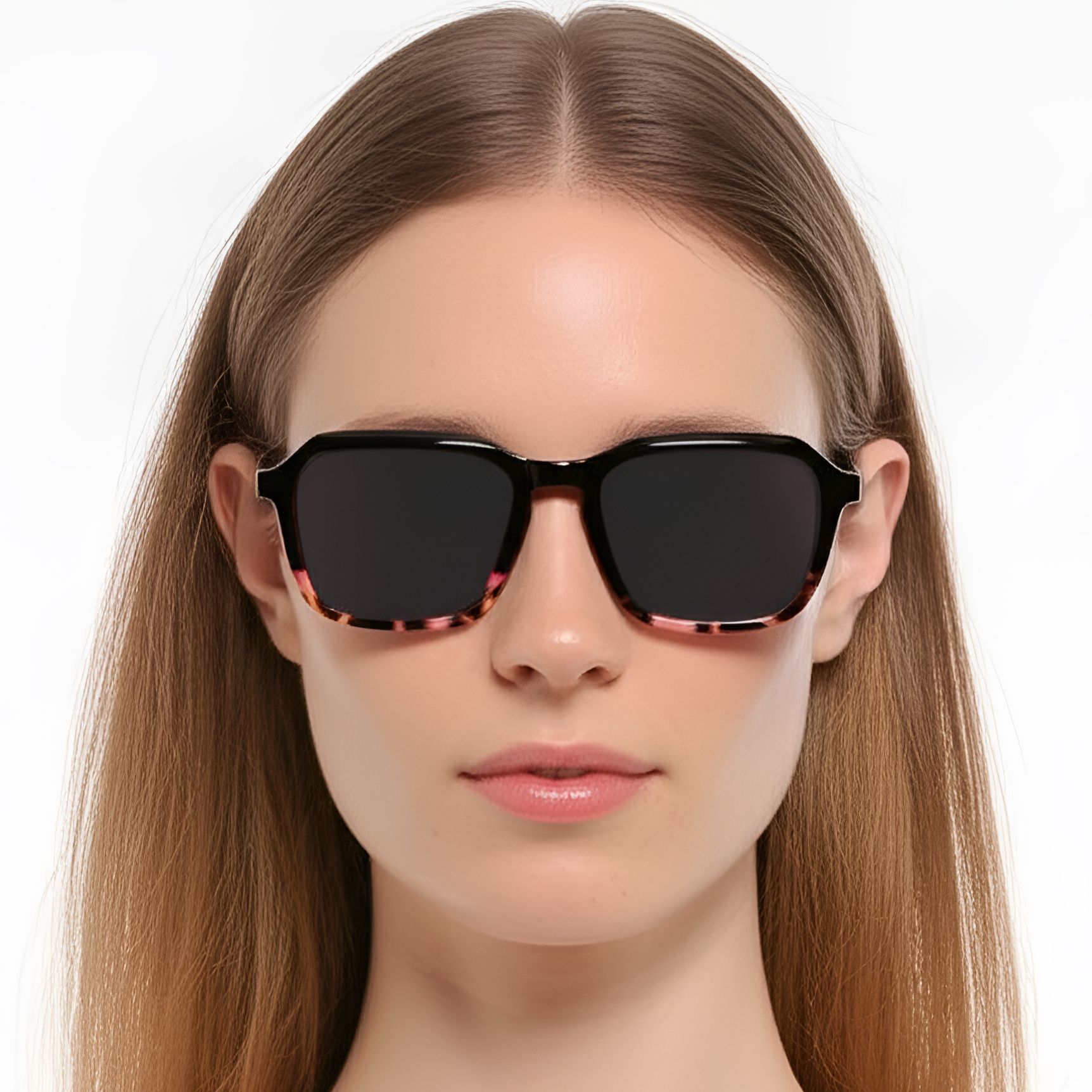 Rectangular Brown Acetate Sunglasses #BS0420-0161