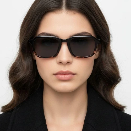 Rectangular Brown Acetate Sunglasses #BS0420-0161