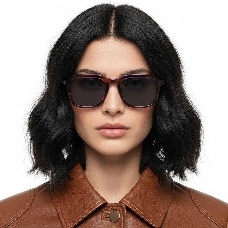 Gafas de sol de acetato con patrón rectangular #BS0420-0162