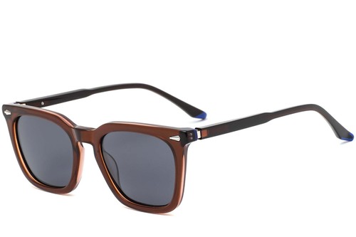 Rectangular Brown Acetate Sunglasses #BS0420-0166