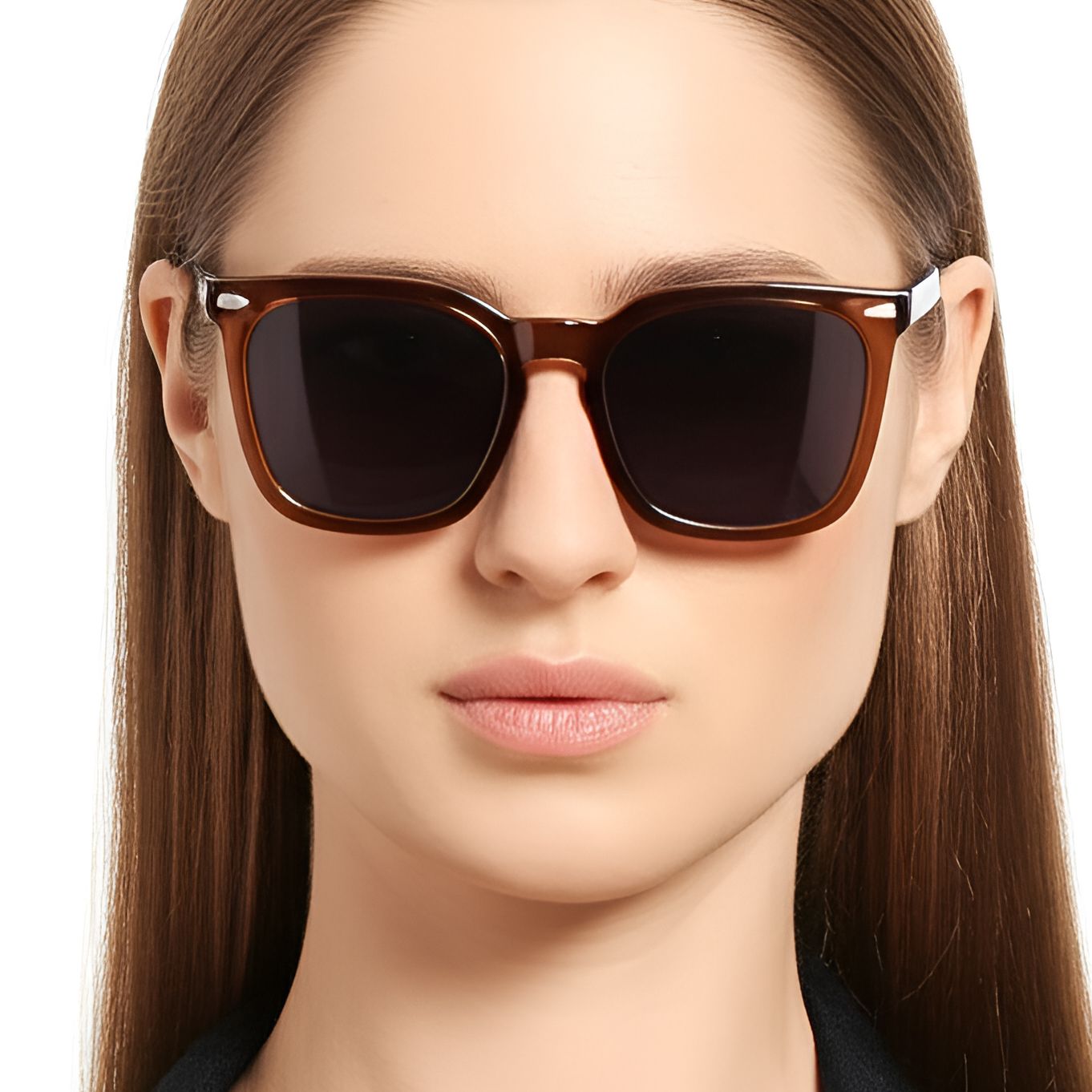 Rectangular Brown Acetate Sunglasses #BS0420-0166