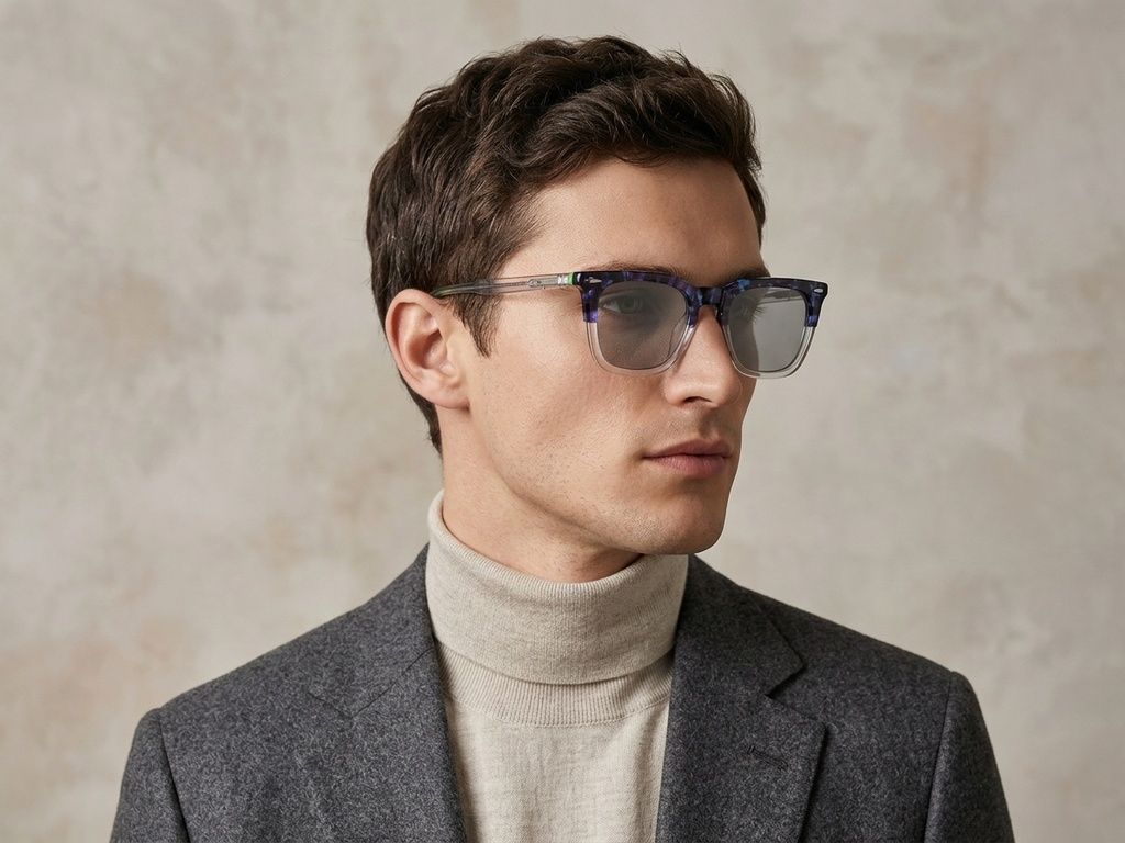 Rectangular Pattern Acetate Sunglasses #BS0420-0167