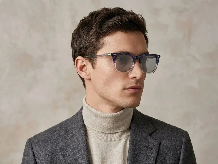 Rectangular Pattern Acetate Sunglasses #BS0420-0167