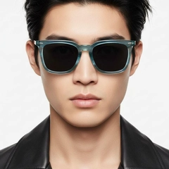 Rectangular Green Acetate Sunglasses #BS0420-0168
