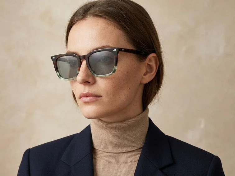 Rectangular Tortoiseshell Acetate Sunglasses #BS0420-0169