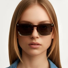 Rectangular Tortoiseshell Acetate Sunglasses #BS0420-0169