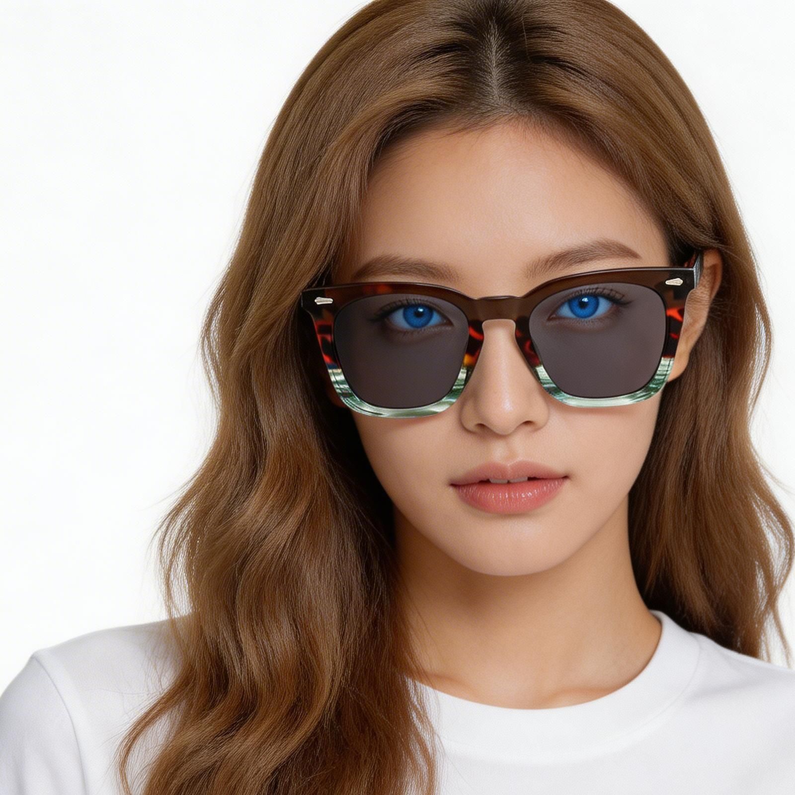 Rectangular Tortoiseshell Acetate Sunglasses #BS0420-0169