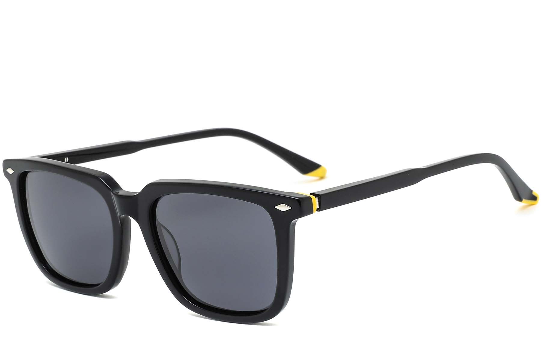 Rectangular Black Acetate Sunglasses #BS0420-0170