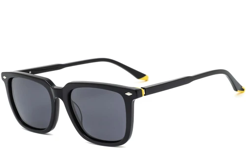 Rectangular Black Acetate Sunglasses #BS0420-0170