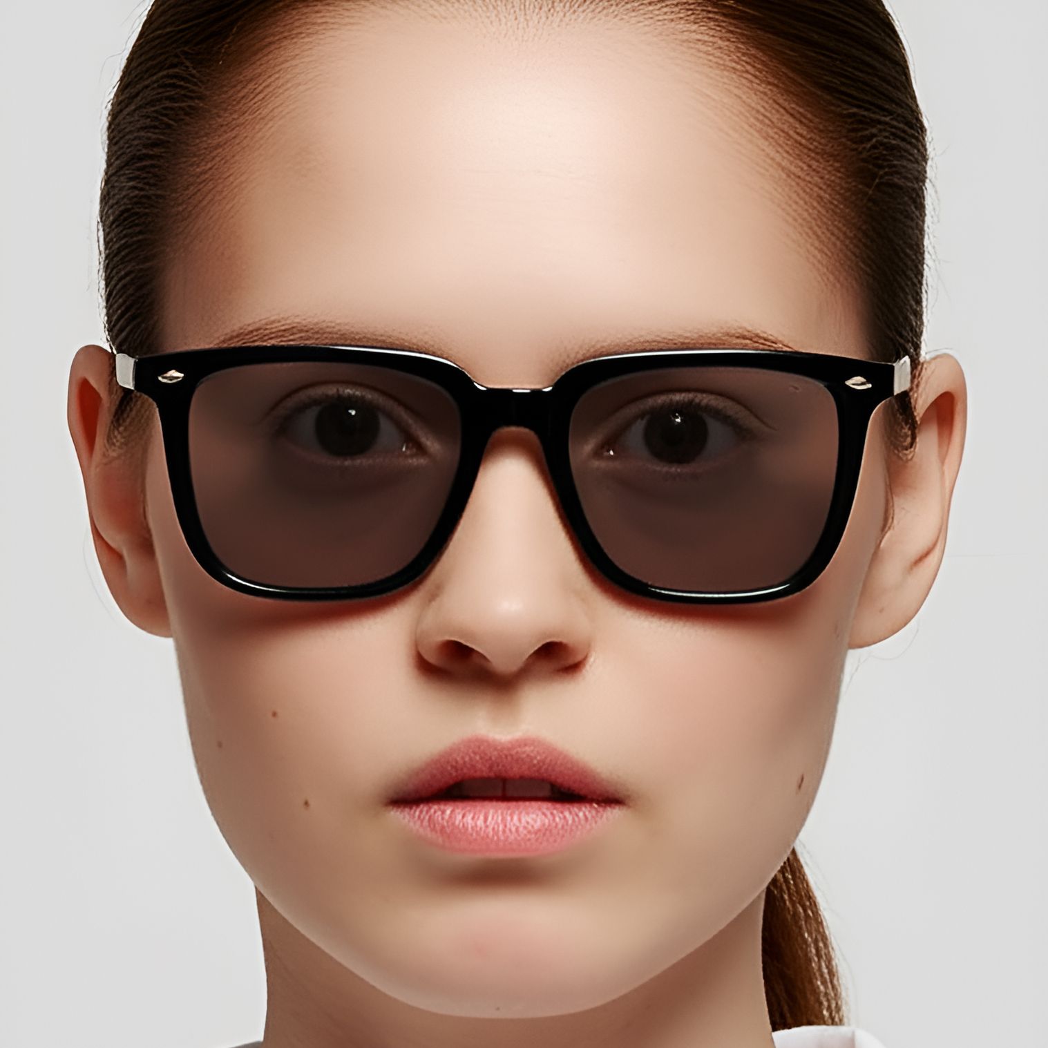 Rectangular Black Acetate Sunglasses #BS0420-0170