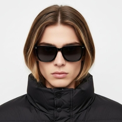 Gafas de sol rectangulares de acetato negro #BS0420-0170