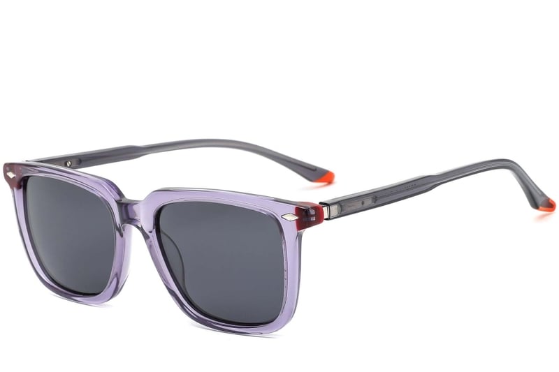 Rectangular Purple Acetate Sunglasses #BS0420-0171