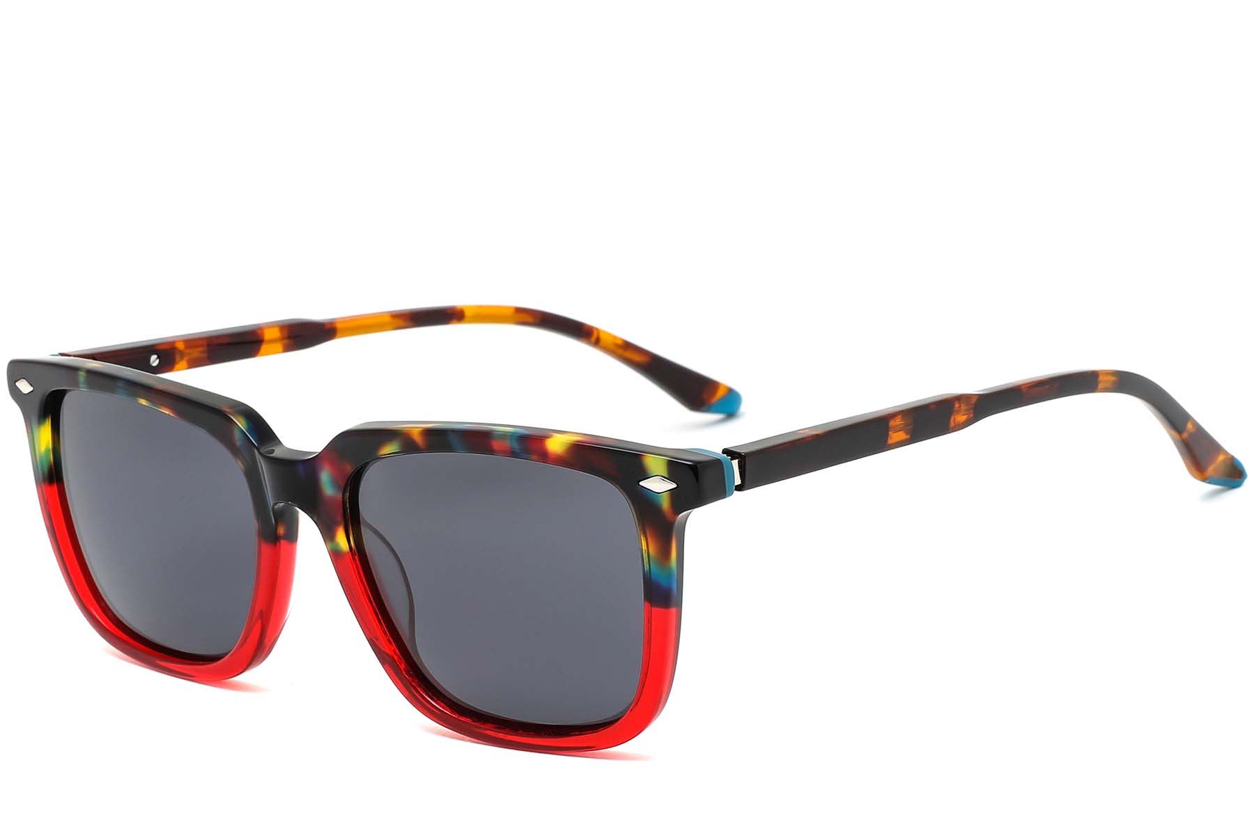 Rectangular Tortoiseshell Acetate Sunglasses #BS0420-0173