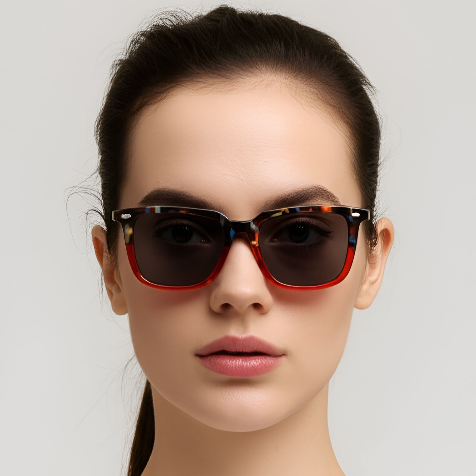 Rectangular Tortoiseshell Acetate Sunglasses #BS0420-0173