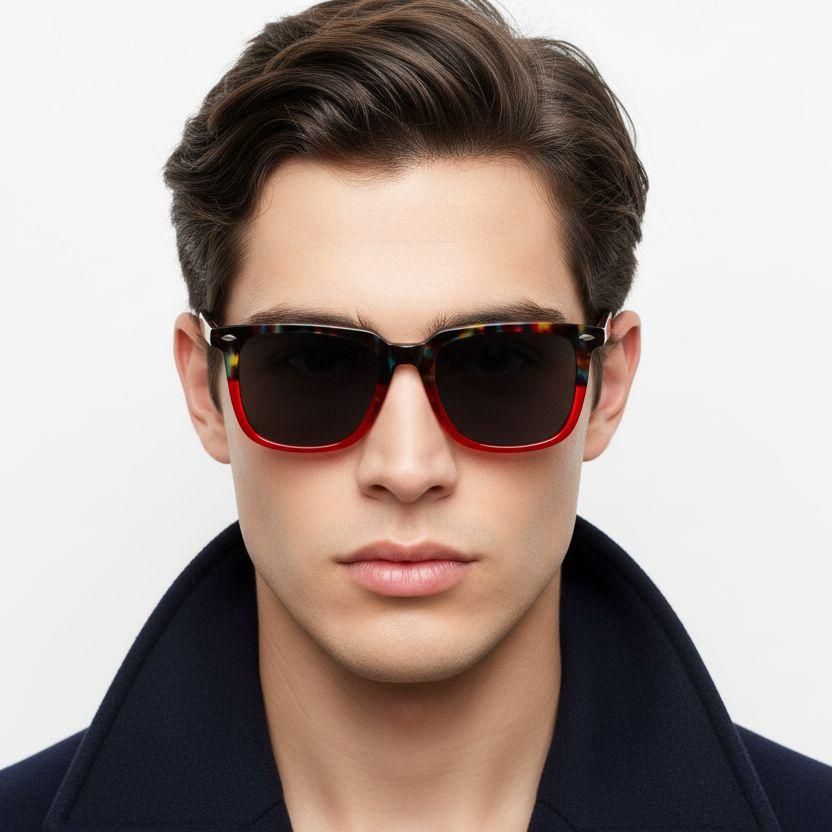 Rectangular Tortoiseshell Acetate Sunglasses #BS0420-0173