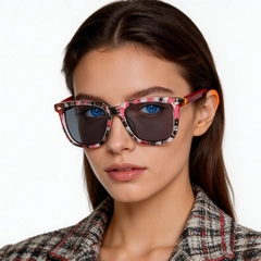 Rectangular Pink Acetate Sunglasses #BS0420-0174