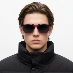 Rectangular Purple Acetate Sunglasses #BS0420-0175